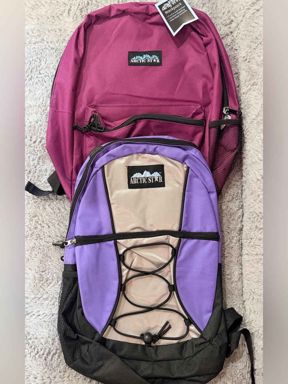 NWT Arctic Star Burgundy Backpack with Bonus Purple & Gray NWOT Backpack